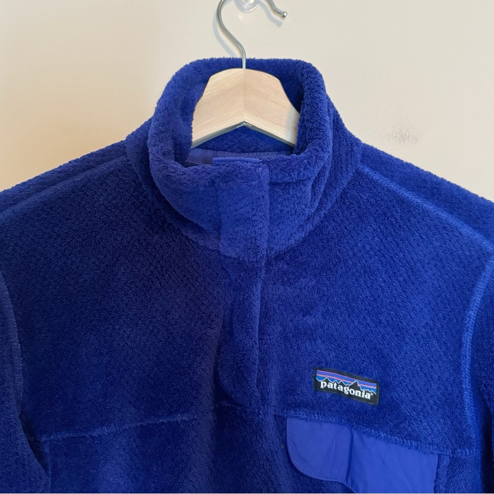 Patagonia Re-Tool Snap-T Pullover Viking Blue Deep Pile Fleece Size M View 3